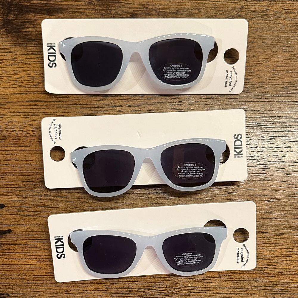 Kids White (looks like see through) Sunglasses - 1 pair
